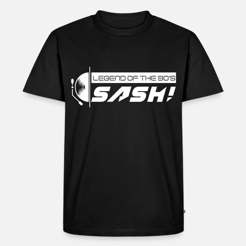 DJ SASH! Turntable Logo - Männer Premium Bio T-Shirt - Schwarz