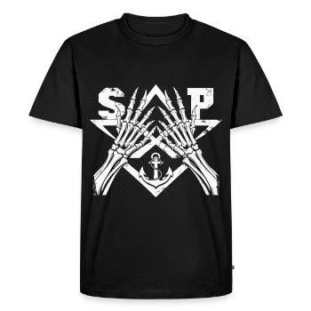 St.Pauli Kiez Hamburg Totenkopf Sankt Pauli - Men's Premium Organic T-Shirt - black - Front - Nico (187cm)