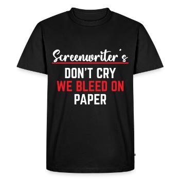Screenwriter We Bleed on Paper - Men's Premium Organic T-Shirt - black - Front - Nico (187cm)
