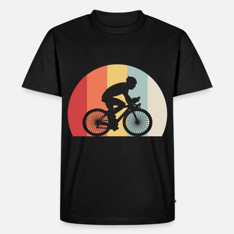 Fahrradfahrer - Männer Premium Bio T-Shirt - Schwarz