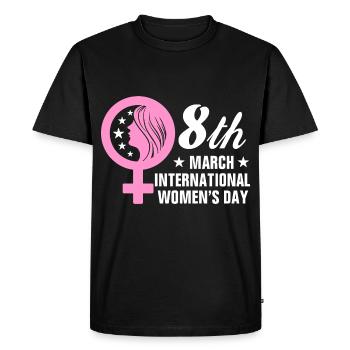 Women's Power March 8 Women's Day Rights Equality - Men's Premium Organic T-Shirt - black - Front - Nico (187cm)