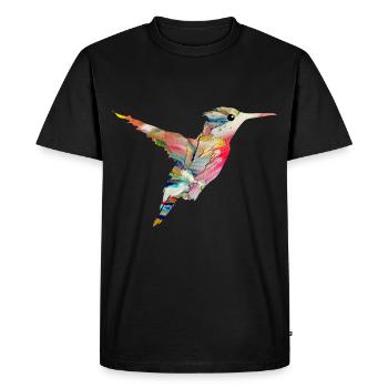 Colibri oiseau voler animal nature oiseaux coloré nectar - T-shirt Premium bio Homme - noir - Devant - Nico (187cm)