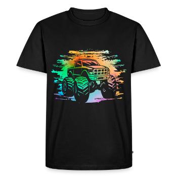 Monster Truck Retro - Men's Premium Organic T-Shirt - black - Front - Nico (187cm)