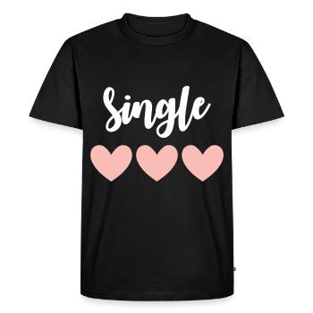 Célibataire - T-shirt Premium bio Homme - noir - Devant - Nico (187cm)