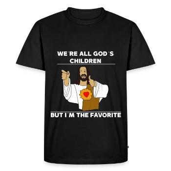 Jesus Meme God funny funny shirt chrétien - T-shirt Premium bio Homme - noir - Devant - Nico (187cm)