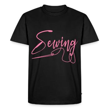 Couture Couture Couture Couturière Tailleurs Couturière - T-shirt Premium bio Homme - noir - Devant - Nico (187cm)