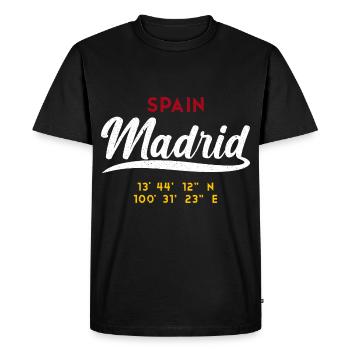 Capitale De Espana Madrid Maincity Espagne - T-shirt Premium bio Homme - noir - Devant - Nico (187cm)