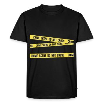 Attention ! scène de crime ! - T-shirt Premium bio Homme - noir - Devant - Nico (187cm)