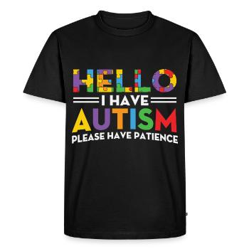 Autisme Hello i have Autism Please Patience Have - T-shirt Premium bio Homme - noir - Devant - Nico (187cm)