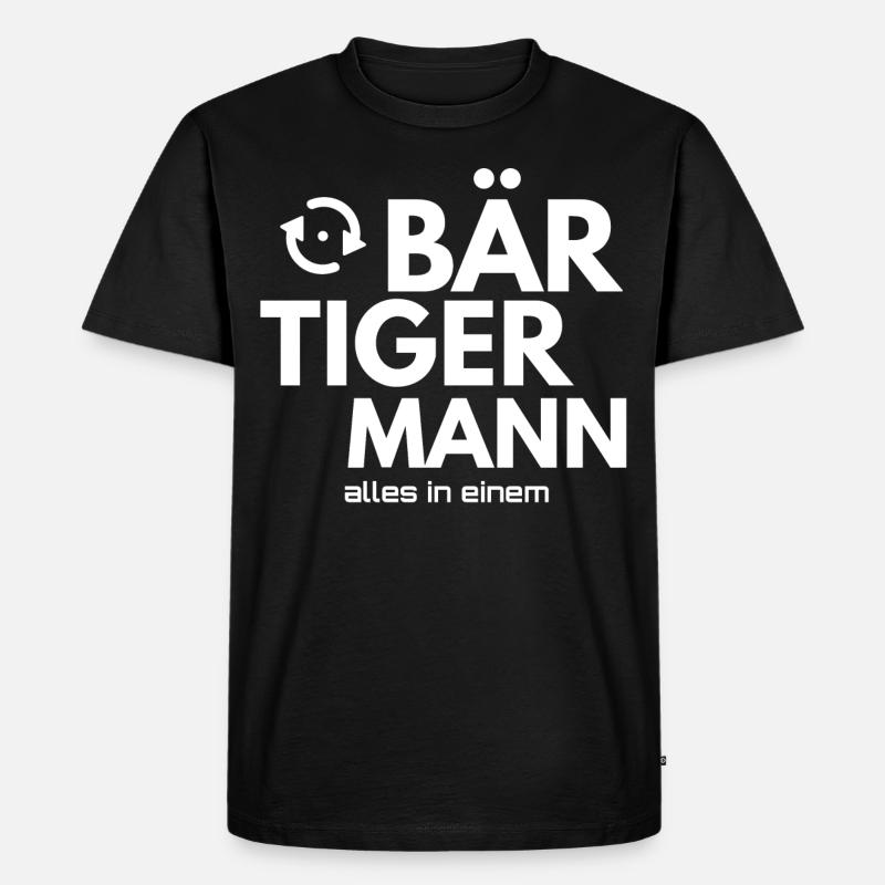 bär tiger mann - Männer Premium Bio T-Shirt - Schwarz