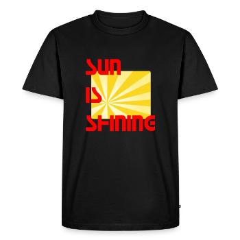 SUN IS SHINING, reggae, bob, marley, jamaïque, rastafari - T-shirt Premium bio Homme - noir - Devant - Nico (187cm)