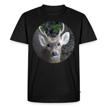 Cerf Fauve Cerf Cerf Renne - T-shirt Premium bio Homme - noir - Devant - Nico (187cm)