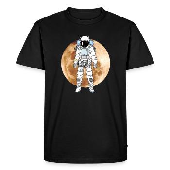 Astronaute, lune, alunissage, NASA - T-shirt Premium bio Homme - noir - Devant - Nico (187cm)