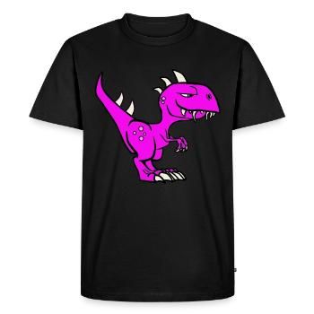 Dinosaur purple - Men's Premium Organic T-Shirt - black - Front - Nico (187cm)