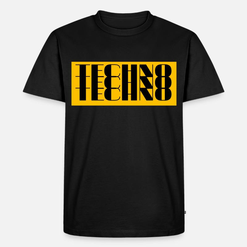 techno techno techno yellow - Men's Premium Organic T-Shirt - black