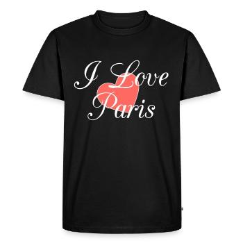 I love Paris - T-shirt Premium bio Homme - noir - Devant - Nico (187cm)