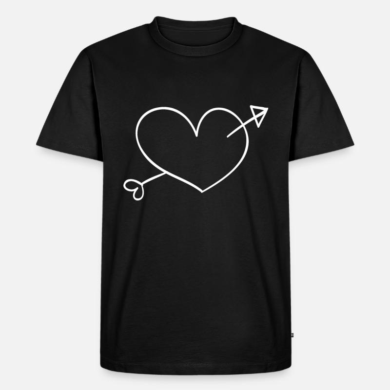 herzchen liebe - Männer Premium Bio T-Shirt - Schwarz