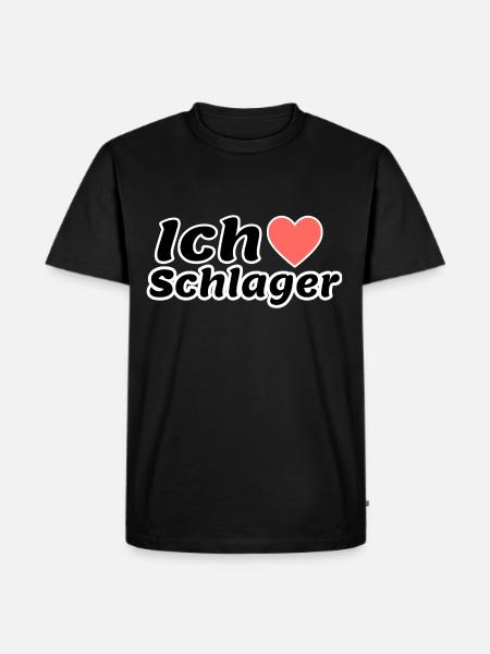 Ich liebe Schlager - Männer Premium Bio T-Shirt - Schwarz