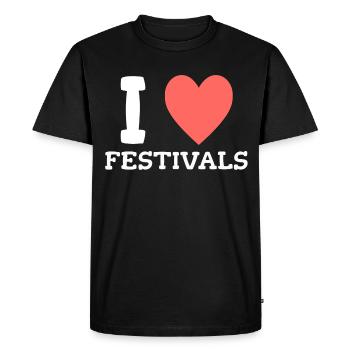 I love Festivals - Men's Premium Organic T-Shirt - black - Front - Nico (187cm)