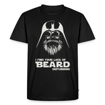 I FIND YOUR LACK OF BEARD DISTURBING - Men's Premium Organic T-Shirt - black - Front - Nico (187cm)