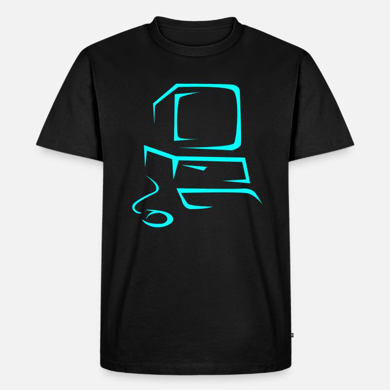 Computer - Männer Premium Bio T-Shirt - Schwarz