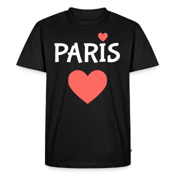 Paris - T-shirt Premium bio Homme - noir - Devant - Nico (187cm)