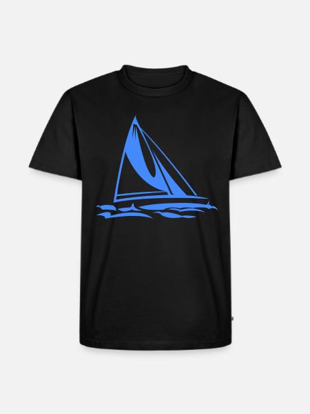 Segelboot - Männer Premium Bio T-Shirt - Schwarz