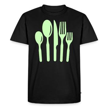 cuisine Couverts - T-shirt Premium bio Homme - noir - Devant - Nico (187cm)