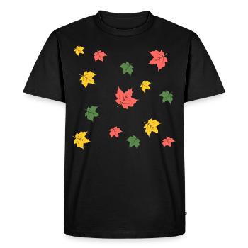 Feuilles d’automne - T-shirt Premium bio Homme - noir - Devant - Nico (187cm)