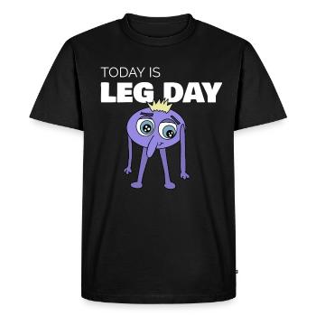 Gym aujourd'hui est le jour des jambes - T-shirt Premium bio Homme - noir - Devant - Nico (187cm)