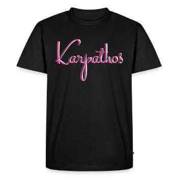 Karpathos - Men's Premium Organic T-Shirt - black - Front - Nico (187cm)