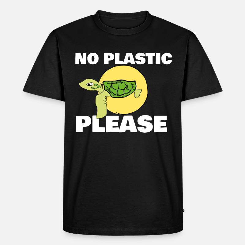 No Plastic Please - Männer Premium Bio T-Shirt - Schwarz