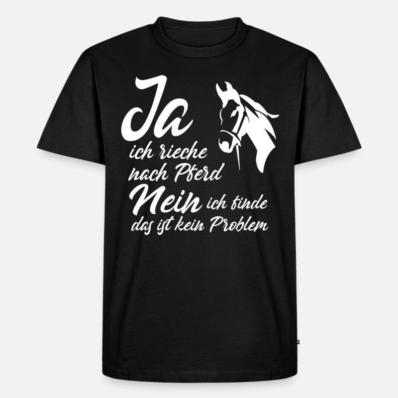 Pferde Spruch - Männer Premium Bio T-Shirt - Schwarz