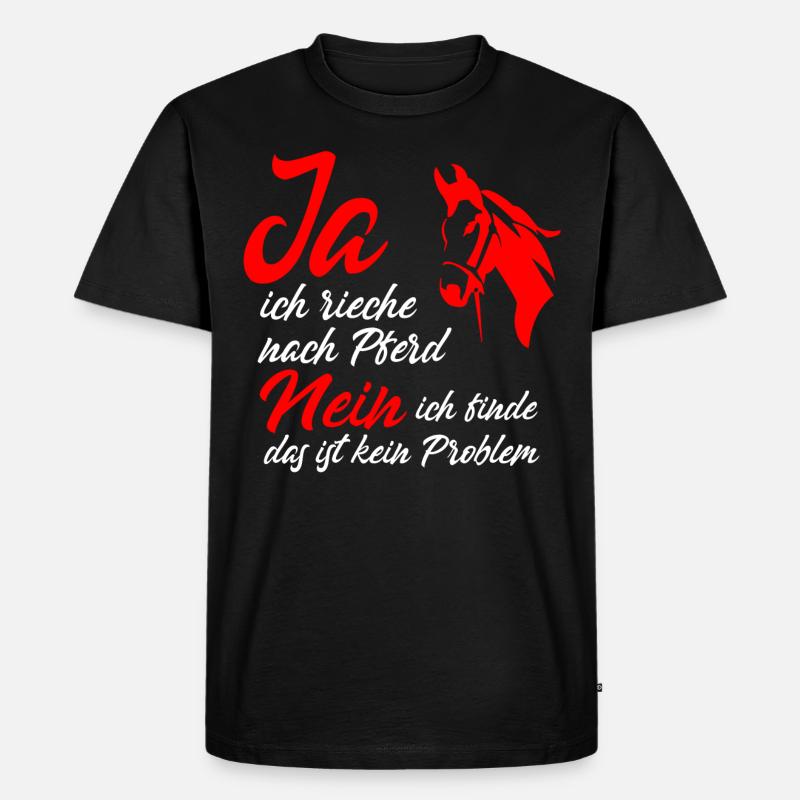 Pferde Spruch - Männer Premium Bio T-Shirt - Schwarz