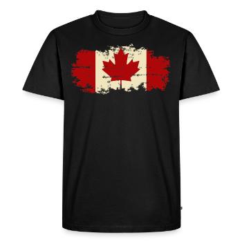 Canada Drapeau canadien, Arrière-plan Célébration Art - T-shirt Premium bio Homme - noir - Devant - Nico (187cm)