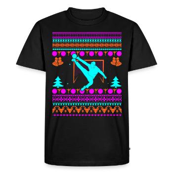 Joueur de handball gardien de but de handball Noël laid - T-shirt Premium bio Homme - noir - Devant - Nico (187cm)