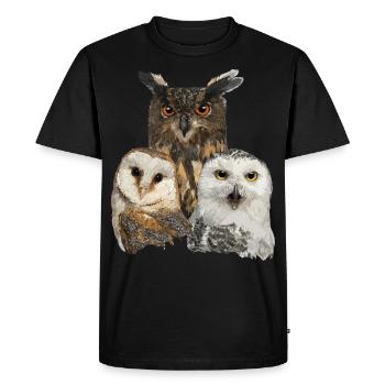 Hiboux - T-shirt Premium bio Homme - noir - Devant - Nico (187cm)