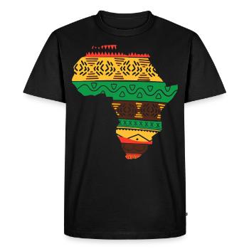 Afrique Carte continent Reggae Rouge Jaune Vert Rasta - T-shirt Premium bio Homme - noir - Devant - Nico (187cm)