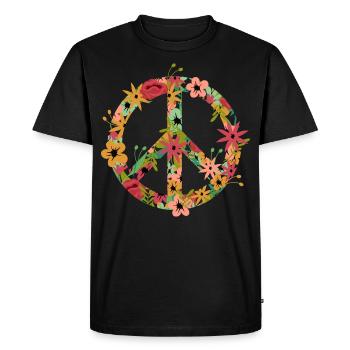 Symbole de paix Hippie - T-shirt Premium bio Homme - noir - Devant - Nico (187cm)