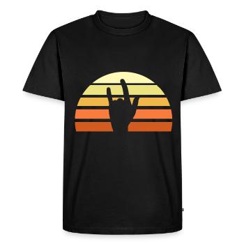 Cadeau Rocker de signe de main festival Summer - T-shirt Premium bio Homme - noir - Devant - Nico (187cm)