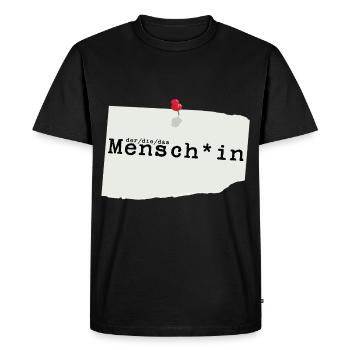 menschin hell - Männer Premium Bio T-Shirt - Schwarz - Vorne - Nico (187cm)