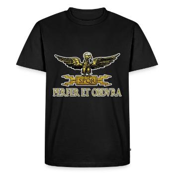 perfer et obdura latin parts and rule ROM - Men's Premium Organic T-Shirt - black - Front - Nico (187cm)