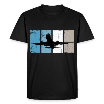 Aircraft Pilot Aviation - Men's Premium Organic T-Shirt - black - Front - Nico (187cm)