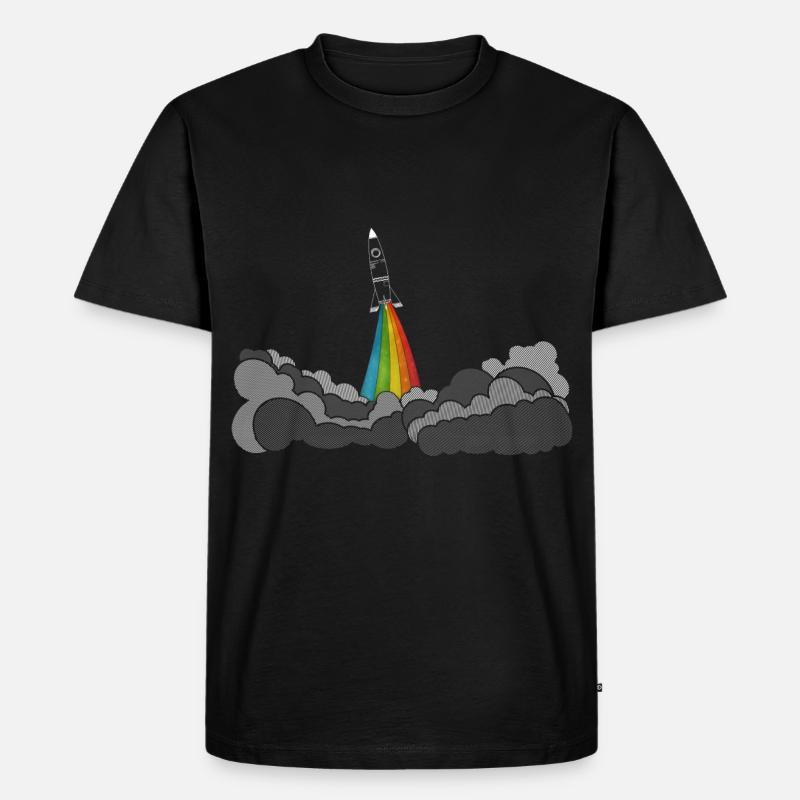 Rocket rakete (space shuttle) - Männer Premium Bio T-Shirt - Schwarz