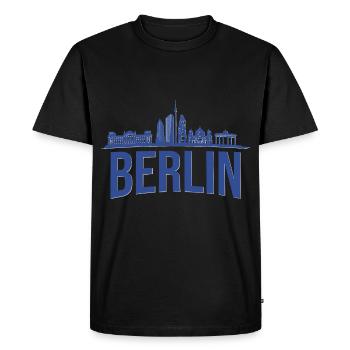 Berlin Skyline - T-shirt Premium bio Homme - noir - Devant - Nico (187cm)