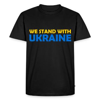 We stand with Ukraine - Men's Premium Organic T-Shirt - black - Front - Nico (187cm)