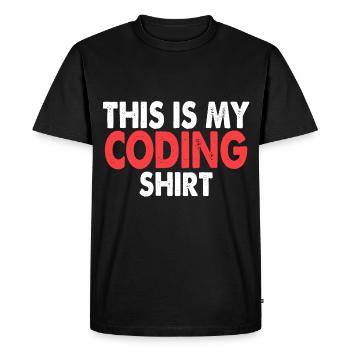 Coding - Men's Premium Organic T-Shirt - black - Front - Nico (187cm)