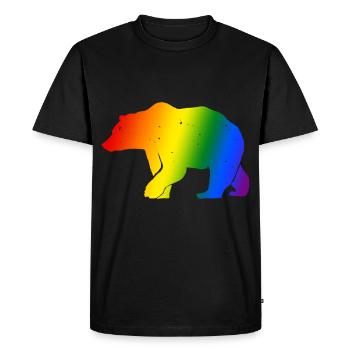 Ours Gay LGBT - T-shirt Premium bio Homme - noir - Devant - Nico (187cm)