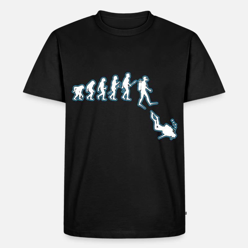 Taucher Evolution - Männer Premium Bio T-Shirt - Schwarz