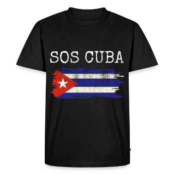 Cuban Flag Free Cuba Libre Patria Y Vida Shirt - Men's Premium Organic T-Shirt - black - Front - Nico (187cm)
